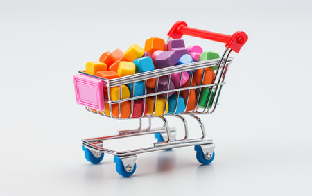 Shopping Cart on White background,の写真素材