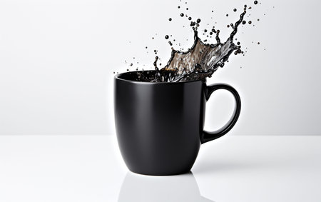 "Black Mug Against a White Background"の写真素材