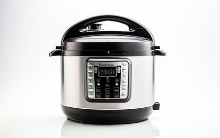 "Electric Pressure Cooker Against a White Background"の写真素材