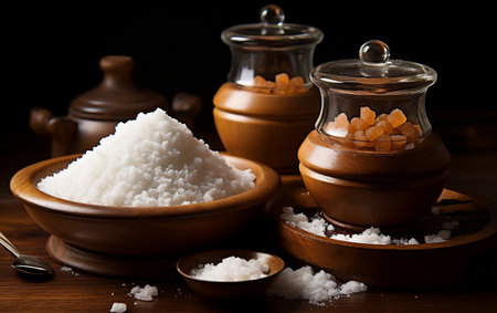 "Set of Two Salt and Sugar Piles"の写真素材