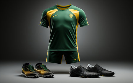 "Brazil Team Soccer Uniform: Sports Wear Set"の写真素材