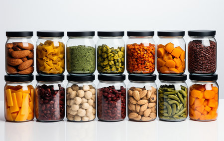 "Food Storage Containers Against a White Background"の写真素材