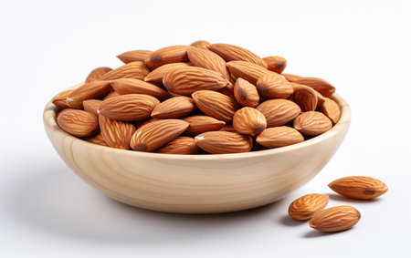 "Bowl of Almonds on a White Background"の写真素材