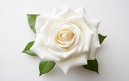 Macro Capture of a White Rose on White Background"の写真素材