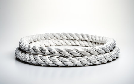 Fitness Ropes Against a Clean White Surfaceの写真素材