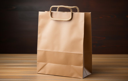 Shopping bag with red backgroundの写真素材