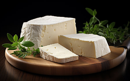 "Organic Cheese on a White Background"の素材