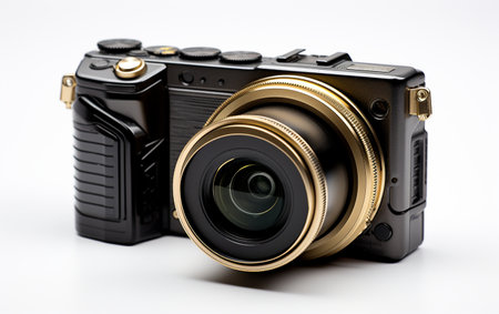 "Compact Camera on a White Backgroundの素材