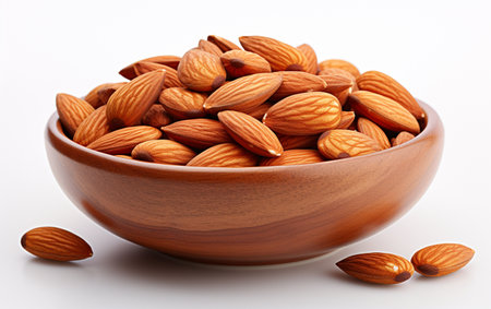 "Bowl of Almonds on a White Background"の素材