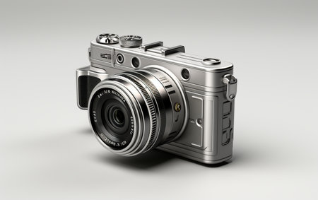 "Compact Camera on a White Backgroundの素材
