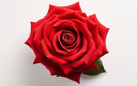"Macro Capture of a Red Rose on White Background"の素材
