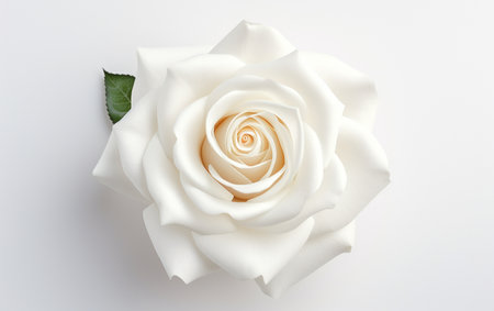 Macro Capture of a White Rose on White Background"の素材