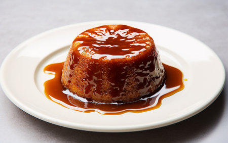 sticky Toffee pudding on the white backgroundの素材