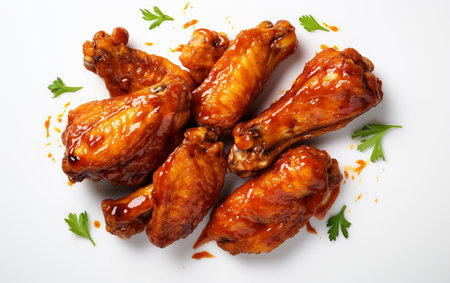 Buffalo wings on the white backgroundの素材