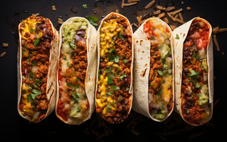 Burritos on the white backgroundの素材