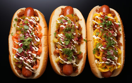 Fast Food Hot Dog on a Clean White Surfaceの素材
