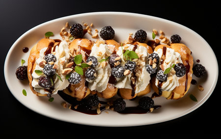 cannoli dish on the white backgroundの素材