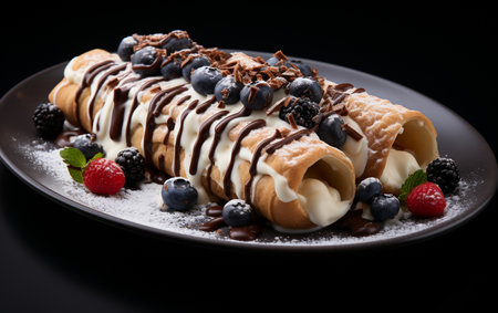 cannoli dish on the white backgroundの素材