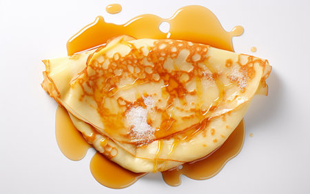 Crepes Set Against a White Backgroundの素材