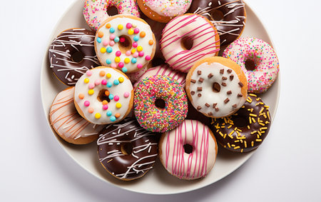 donuts on the white backgroundの素材