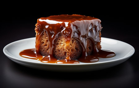 sticky Toffee pudding on the white backgroundの素材