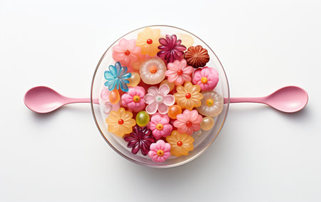 Spoon sweet dish on the white backgroundの素材