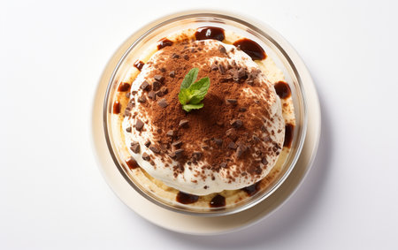 Tiramisu DISH on the white backgroundの素材
