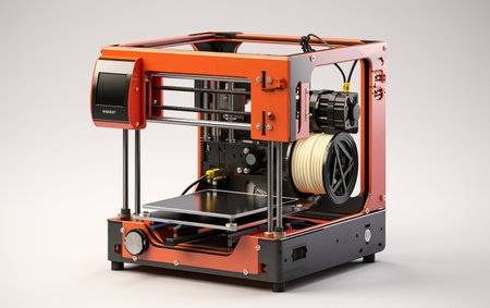 3D Printer Set against a White Backdropの素材