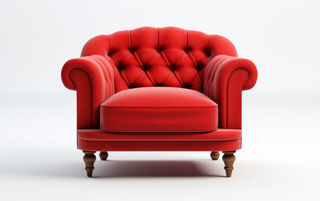 Armchair in Red on a White Backdropの素材