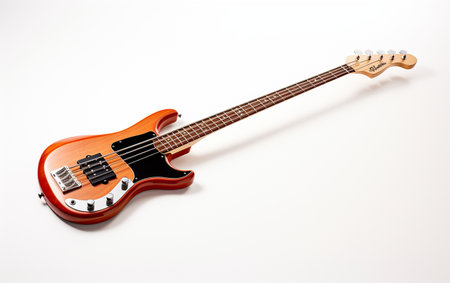 Bass Guitar on White Backdropの素材
