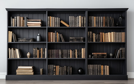 Bookshelf on a White Backgroundの素材