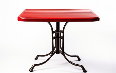 Bistro Table against a Plain White Settingの素材