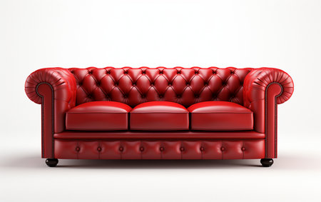 Chesterfield Sofa Set Against a White Canvasの素材