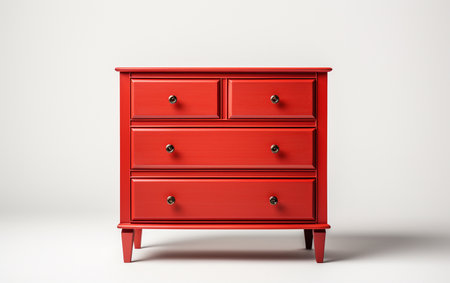 Chest of Drawers on a White Backgroundの素材