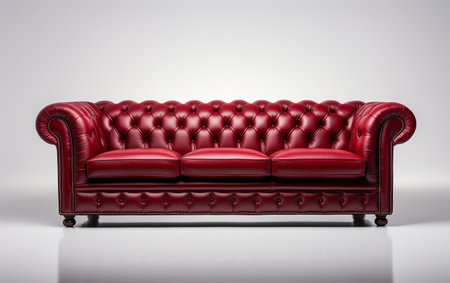 Classic Chesterfield Sofa on a White Baseの素材