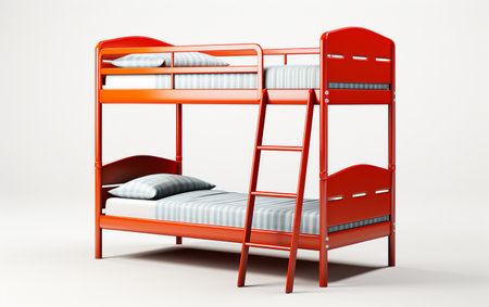 Bunk Bed Against a White Backdropの素材