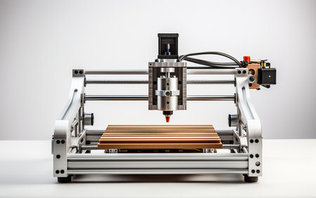 CNC Machine Standing on Whiteの素材