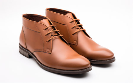 Man Wearing Chukka Boots on a White Backgroundの素材