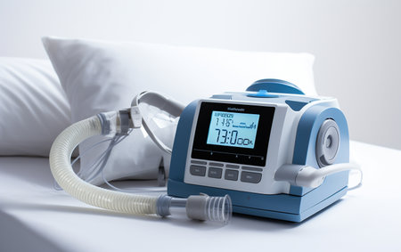 CPAP Machine on a White Backgroundの素材