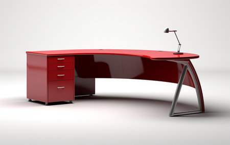Modern Corner Desk with a White Backgroundの素材