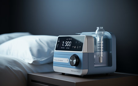 CPAP Machine on a Blank Backgroundの素材