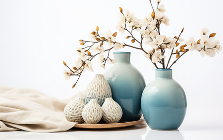 Ornamental Home Accessories Against a White Backgroundの素材