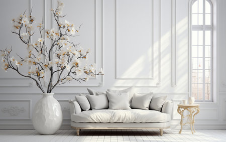 Chic Decoration Against a White Backdropの素材