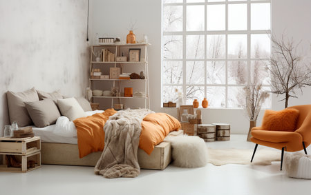 Decorative Room Elements Against a White Backgroundの素材
