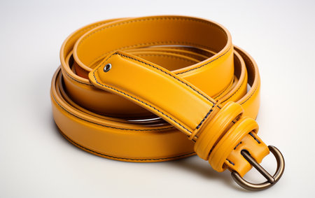 Mustard Belts on a White Backgroundの素材