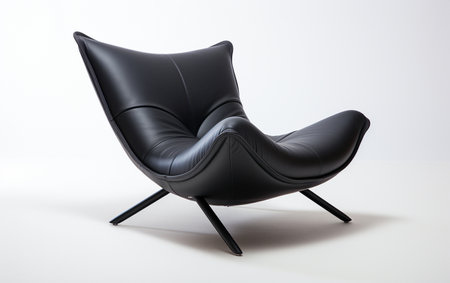 Lone Black Bean Bag Chair on a White Backingの素材