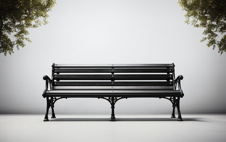 Benches Black on the White Backgroundの素材