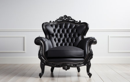 Minimalist Black Accent Chair on Whiteの素材