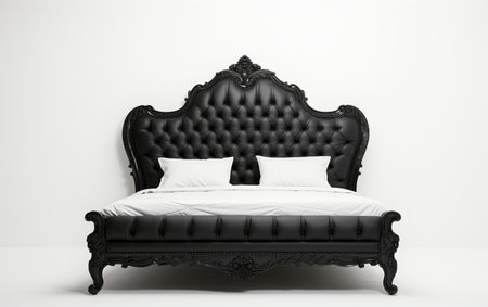 Bed in Black on a White Baseの素材