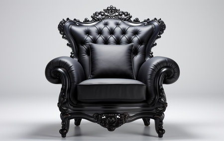 A Black Armchair on the White Backgroundの素材